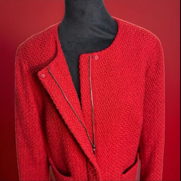 Talbots red tweed jacket size 16 - Picture 3 of 9